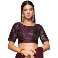 OOMPH! Readymade Blouse for Women, Brocade, Boat Neck, rbbl514