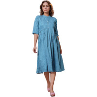 Vinchic Womens Pure Cotton Striped Anarkali Kurtis|Collar Kurti