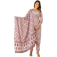 FABNEX kurta set for women | Women Kurta | Women Kurta Sets Kurtis | Women Kurta Pant Set | Women Kurta Pant Set Women Kurti Set with Pant (K-64) (Light Pink, XL)