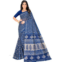 Tamaira Fashion Women's Plain Cotton Saree (2499_IndigoBlue_Indigo Blue)