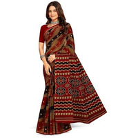 Tamaira Fashion Women's Plain Cotton Saree (11538_Beige&RustOrange