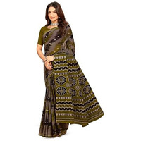 Tamaira Fashion Women's Plain Cotton Saree (11538_Grey&Mehendi