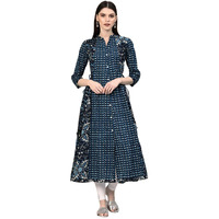 Divena Women's Cotton A-Line Kurta (DK0530-XXL_Navy Blue_X-Large)