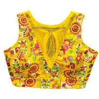 Vihu Fashion Women's Phanotm Silk Floral Sleeveless Saree Blouse