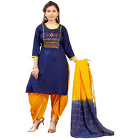 Aarika Girl's Cotton Regular Tunic Shirt (Kurti-H-3_Navy Blue_40)