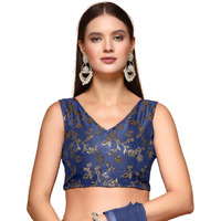 OOMPH! Readymade Blouse for Women, Brocade, Sleeveless, V-Neck, rbbl694