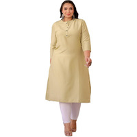 YUFTA Women Green Solid Straight Kurta_(1281PKURGR_3XL)