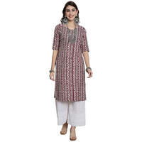 7Threads Kurti for Women|Kurti|Kurta|Kurta for Women|Crepe Kurti|Printed Kurta|Crepe Straight Kurti Kurti_AS_530347_XL Purple