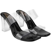 Shoetopia womens Heel-3977 Black Heeled Sandal - 7 UK (Heel-3977-Black)