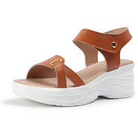 Vendoz Women Casual Tan Wedges Sandal