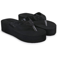 Doctor Walk Flip Flop for Women | Soft Comfortable | Breathable | Fashionable | Stylish | Trendy | Super soft | Lightweight | Anti-Slip Sole | Indoor & Outdoor | (DW-021) (Black-04)