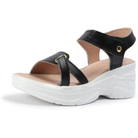 Vendoz Women Casual Wear Black Wedges Sandal