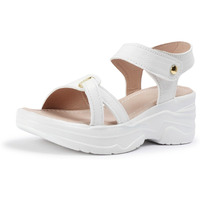 Vendoz Women Casual Wear White Wedges Sandal