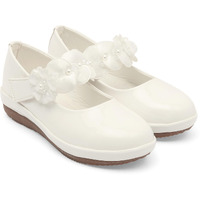 SIYA Freeplay Strap Ballerinas for Girls (White)