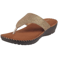 Mochi Women Ant Gold Suede Leather Comfort Slip-on Sandal UK/7 EU/40 (44-1827)