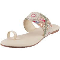 Metro Women Beige Flat Sandal UK/3 EU/36 (32-1702)