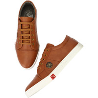 LE GREEM Men's Tan Synthetic Lace-Ups Sneakers 8