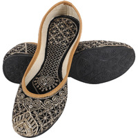 DFR Woman Embroidered Punjabi Mojari Jutti Juti for Women Shoe, Color: BLACK6 | UK Size 9