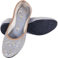 DFR Woman Embroidered Punjabi Mojari Jutti Juti for Women Shoe, Color: GREY2 | UK Size 4