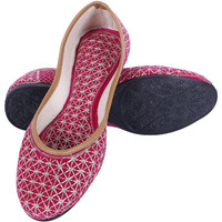 DFR Woman Embroidered Punjabi Mojari Jutti Juti for Women Shoe, Color: PINK1 | UK Size 8
