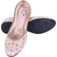 DFR Woman Embroidered Punjabi Mojari Jutti Juti for Women Shoe, Color: PINK5 | UK Size 6