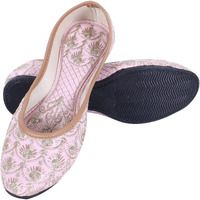 DFR Woman Embroidered Punjabi Mojari Jutti Juti for Women Shoe, Color: PINK2 | UK Size 4