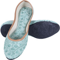 DFR Woman Embroidered Punjabi Mojari Jutti Juti for Women Shoe, Color: GREEN1 | UK Size 8