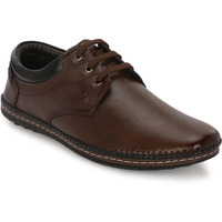 Rising Wolf Mens Boss-Grip Lace up Uniform Dress Shoe Brown