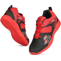 PRO KVH Men's Non-Marking Power Cushion Training Shoes Athletic Shoes Anti-Slip Cushioning Synthetic Badminton, Volleyball, Court Shoes (7 (UK/IND)) Red