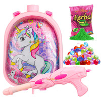 Zest 4 Toyz Holi Pichkari Water Gun for Kids Unicorn Backpack Tank Holi Water Gun with 1 Pkt Holi Color and 100 Balloons for Holi Celebration Water Spray Gun - Boys and Girls (Dazzle Tank) Assorted