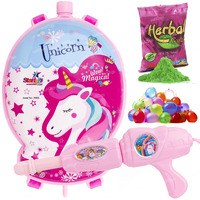Zest 4 Toyz Holi Pichkari Water Gun for Kids Backpack Tank Holi Water Gun with 1 Pkt Holi Color and 100 Balloons for Holi Celebration - Boys and Girls (Rocket Tank) - Unicorn
