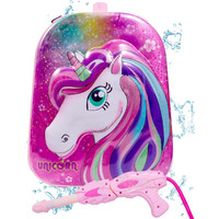 Toyshine Holi Water Toy Gun with Pressure Mechanism for Long Throw, Back Holding Tank, Back Holding Tank, 5.0 L, Unicorn Pink