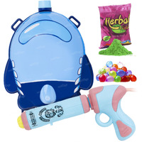 Zest 4 Toyz Holi Water Pichkari for Kids Holi Fish Design Backpack Water Tank with 1 Pkt Herbal Gulal and 100 Water Balloons for Holi Celebration- Boys & Girls