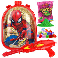 Zest 4 Toyz Holi Pichkari Water Gun for Kids Superhero Themed Backpack Tank Holi Water Gun with 1 Pkt Holi Color and 100 Balloons for Holi Celebration - Boys and Girls (Dazzle Tank) Assorted