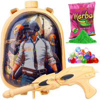 Zest 4 Toyz Holi Pichkari Water Gun for Kids Backpack Tank Holi Water Gun with 100 Balloons and 1 Pk Holi Color for Holi Celebration Water Spray Gun - Boys and Girls (Dazzle Tank) Assorted