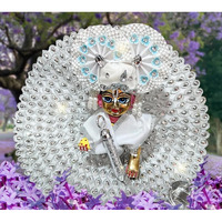 Partish Laddu Gopal Holi Combo Set with Pichkari, Bucket, Dress, Mukut for Ladoo Gopal l Bal Gopal l Kanha Ji Thakur Ji (Size 6, White Stone)