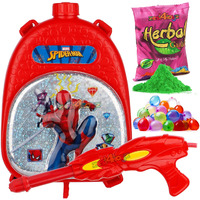 Zest 4 Toyz Water Gun High Pressure Pichkari Toy with Backpack Tank Pool Party Summer Toys Festival Fun Toys for Kids (Red)