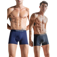 DAMENSCH Men's Cotton Blend Trunks (Pack of 2) (DAM-CTS-T-NNY-BKN-PACK-2-XXL_New Navy, Black Knight_2XL)