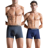 DAMENSCH Men's Regular Fit Cotton Basic Solid Trunks | Combed Cotton, Stretchy Fabric, Anti-Bacterial and Microfibre Waistband, Underwear for Men, Innerwear Men-Charcoal Dust,New Navy-2XL