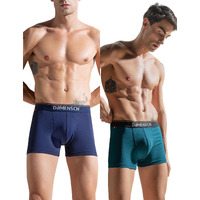 DAMENSCH Men's Regular Fit Cotton Basic Solid Trunks | Combed Cotton, Stretchy Fabric, Anti-Bacterial and Microfibre Waistband, Underwear for Men, Innerwear Men-New Navy,Teal Trust-2XL