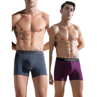 DAMENSCH Men's Regular Fit Cotton Basic Solid Trunks | Combed Cotton, Stretchy Fabric, Anti-Bacterial and Microfibre Waistband, Underwear for Men, Innerwear Men-Charcoal Dust,Violet View-XL