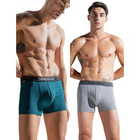 DAMENSCH Men's Deo-Cotton Deodorizing Trunk- Pack of 2- Iris Blue, Dessert Grey- XX-Large