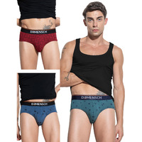 DAMENSCH Men's Cotton Blend Briefs (Pack of 3) (DAM-CTP-B-CMT-NVP-WGG-PACK-3-S_Check & Mate Teal, Navy Pixels, Wine Grid Game_S)