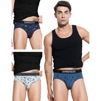 DAMENSCH Men's Cotton Blend Briefs (Pack of 3) (DAM-CTP-B-BLB-SOG-NVP-PACK-3-S_Blue Buzz, Stroke Grey, Navy Pixels_S)
