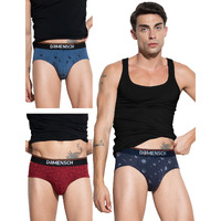 DAMENSCH Men's Cotton Blend Briefs (Pack of 3) (DAM-CTP-B-BLB-NVP-WGG-PACK-3-M_Blue Buzz, Navy Pixels, Wine Grid Game_M)