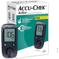 Accu-Chek Active Blood Glucose Glucometer Kit With Vial Of 10 Strips, 10 Lancets And A Lancing Device Free For Accurate Blood Sugar Testing