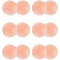 6 Pairs Nipple Covers for Women Pasties Nipple Covers Reusable Adhesive Invisible Silicone Covers Round Pasties, 6 Pair Round, One Size