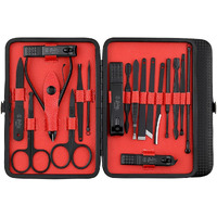 Beaut Secrets Manicure Kit, pedicure tools for feet, Nail Clipper, Manicure Pedicure kit for women and Men, 18 Pieces,Perfect Gifts for Women and Men (Red Black)