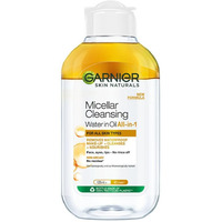Garnier Skin Naturals, Cleansing Water for Waterproof Makeup, Nourishing Formula, Micellar Oil-Infused Cleansing Water, 125ml
