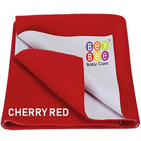 BeyBee Waterproof Quick Dry Sheet for Baby| Bed Pad Anti-Piling Fleece Extra Absorbent Washable Matress Protector| Baby Bed Protector Sheet for Toddler Children, Medium Size, 100x70cm, Red
